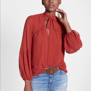 Express Tie Neck Blouson Blouse
